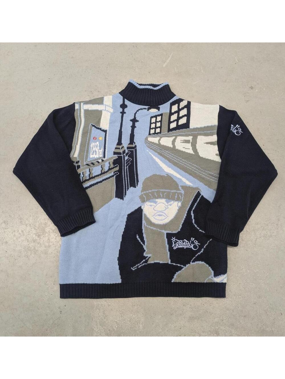 Rare Vintage Y2K Southpole Subway NYC Knit Sweater